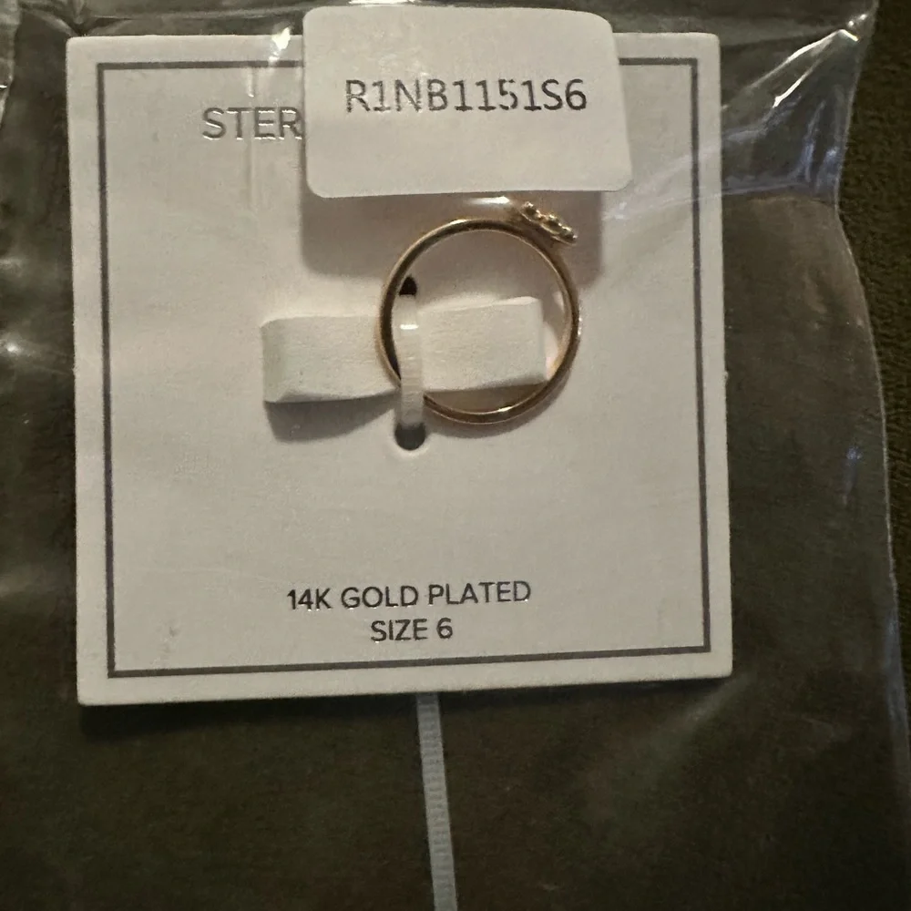 NEW Sterling Forever 14K Gold Plated Flower Ring Size 6